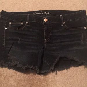 AE black jean shorts